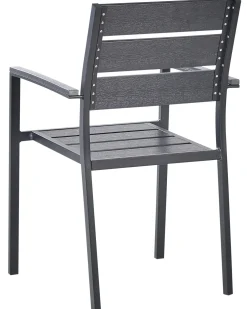 Zestaw 6 krzeseł ogrodowych VERNIO Czarny