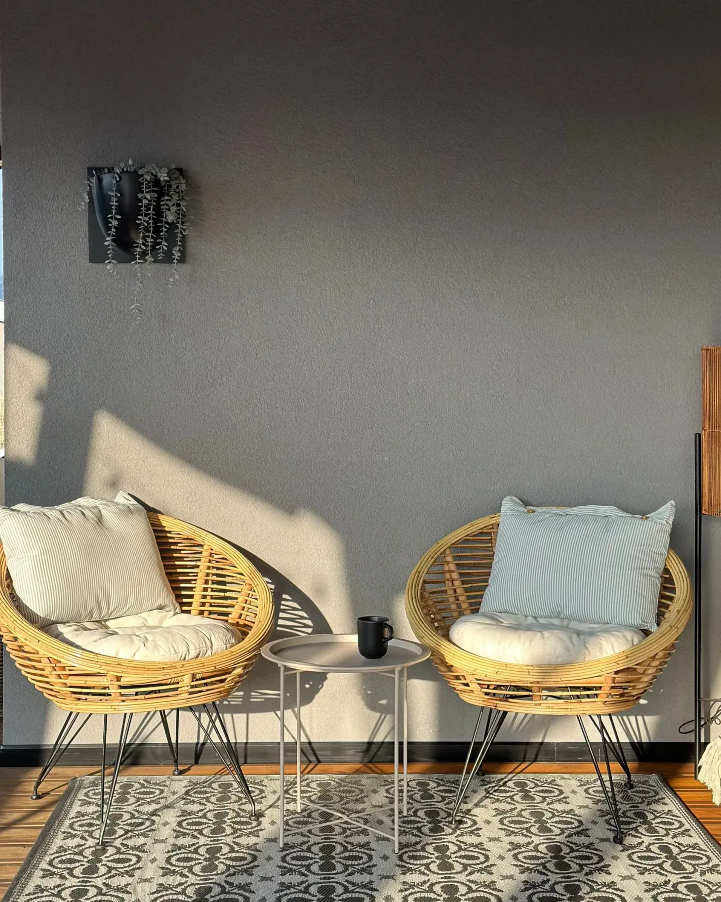 Zestaw 2 krzeseł ogrodowych z poduszkami MARATEA Rattan Naturalny