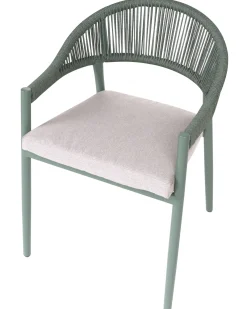 Zestaw 4 krzeseł ogrodowych z poduszkami ORMEA Metal Zielony