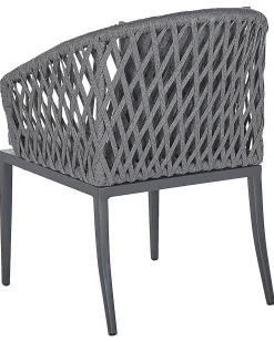 Zestaw 2 krzeseł ogrodowych z poduszkami LIPARI Metal Szary