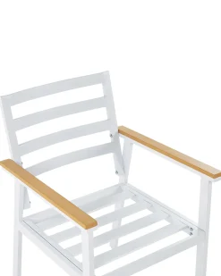 Zestaw 4 krzeseł ogrodowych z poduszkami CAVOLI Metal Beżowy