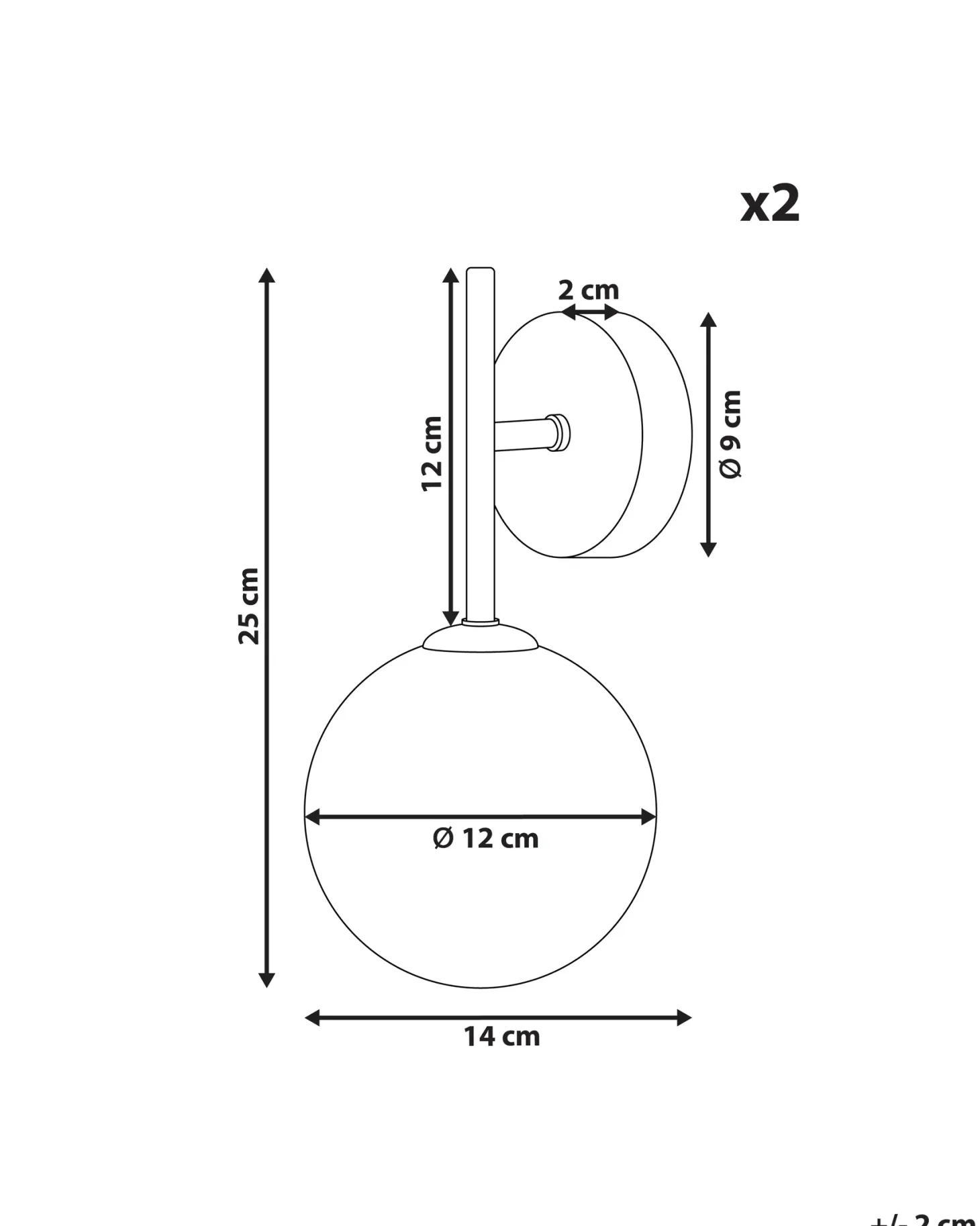 Zestaw 2 lamp ściennych ANADYR Różowy Szkło