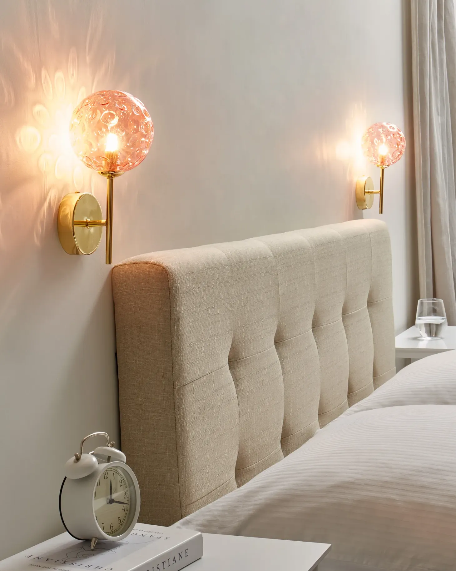 Zestaw 2 lamp ściennych ANADYR Różowy Szkło