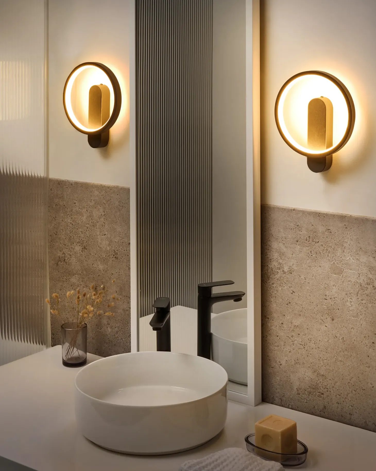 Zestaw 2 lamp ściennych BLIES Czarny Metal LED