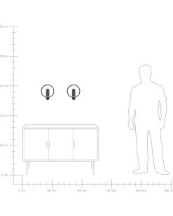 Zestaw 2 lamp ściennych BLIES Czarny Metal LED