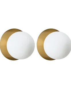 Zestaw 2 lamp ściennych BOUBLE Złoty Metal