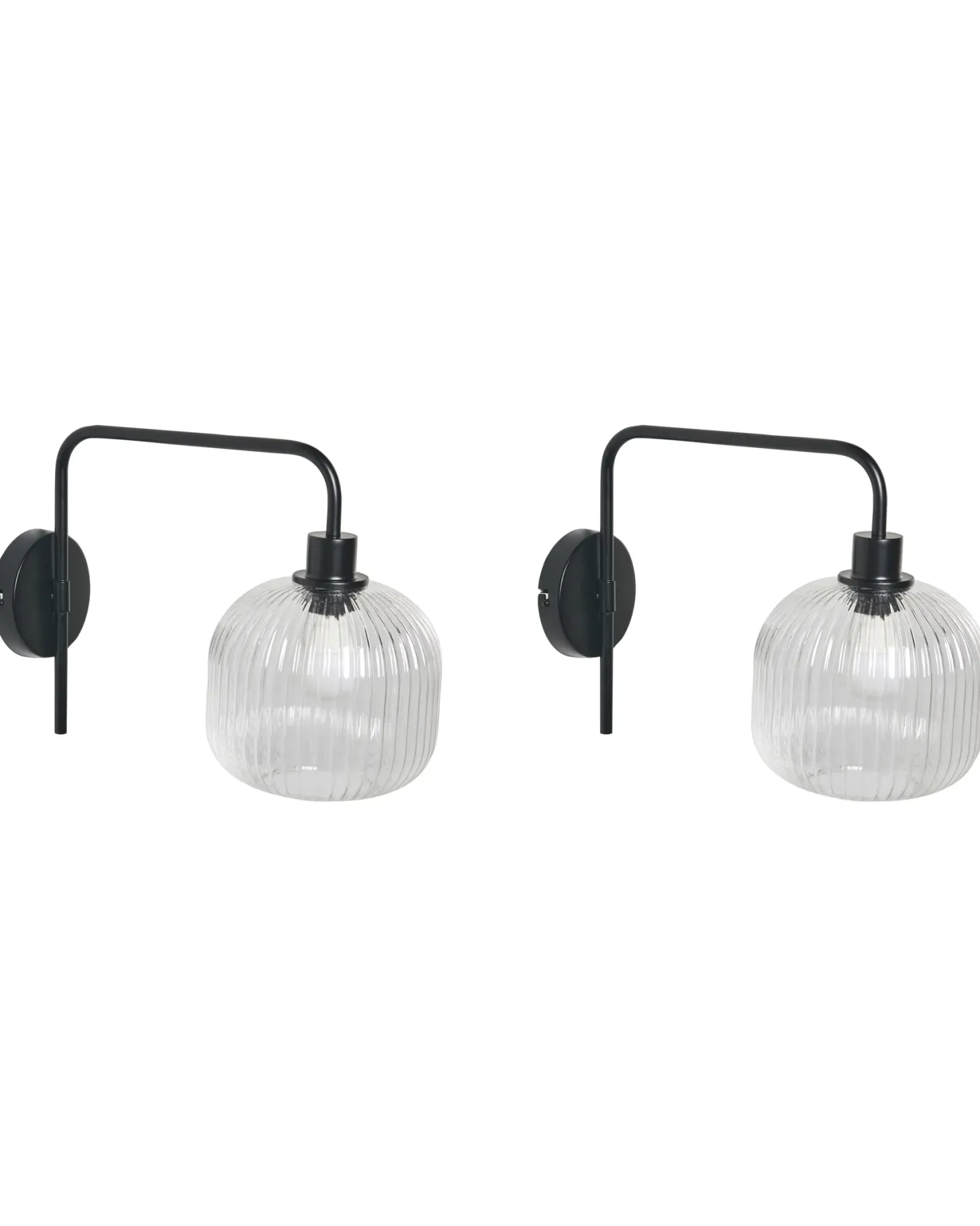 Zestaw 2 lamp ściennych COMAPALA Czarny Metal