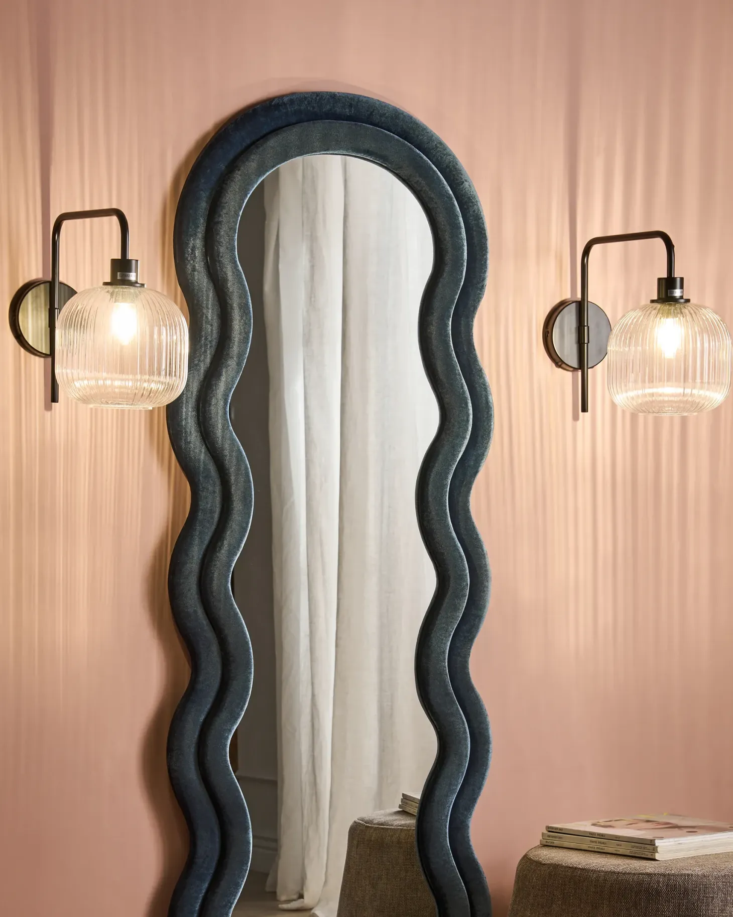 Zestaw 2 lamp ściennych COMAPALA Czarny Metal