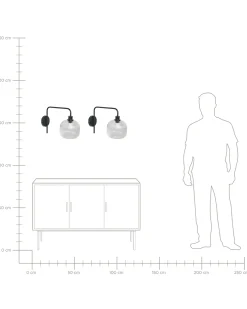 Zestaw 2 lamp ściennych COMAPALA Czarny Metal