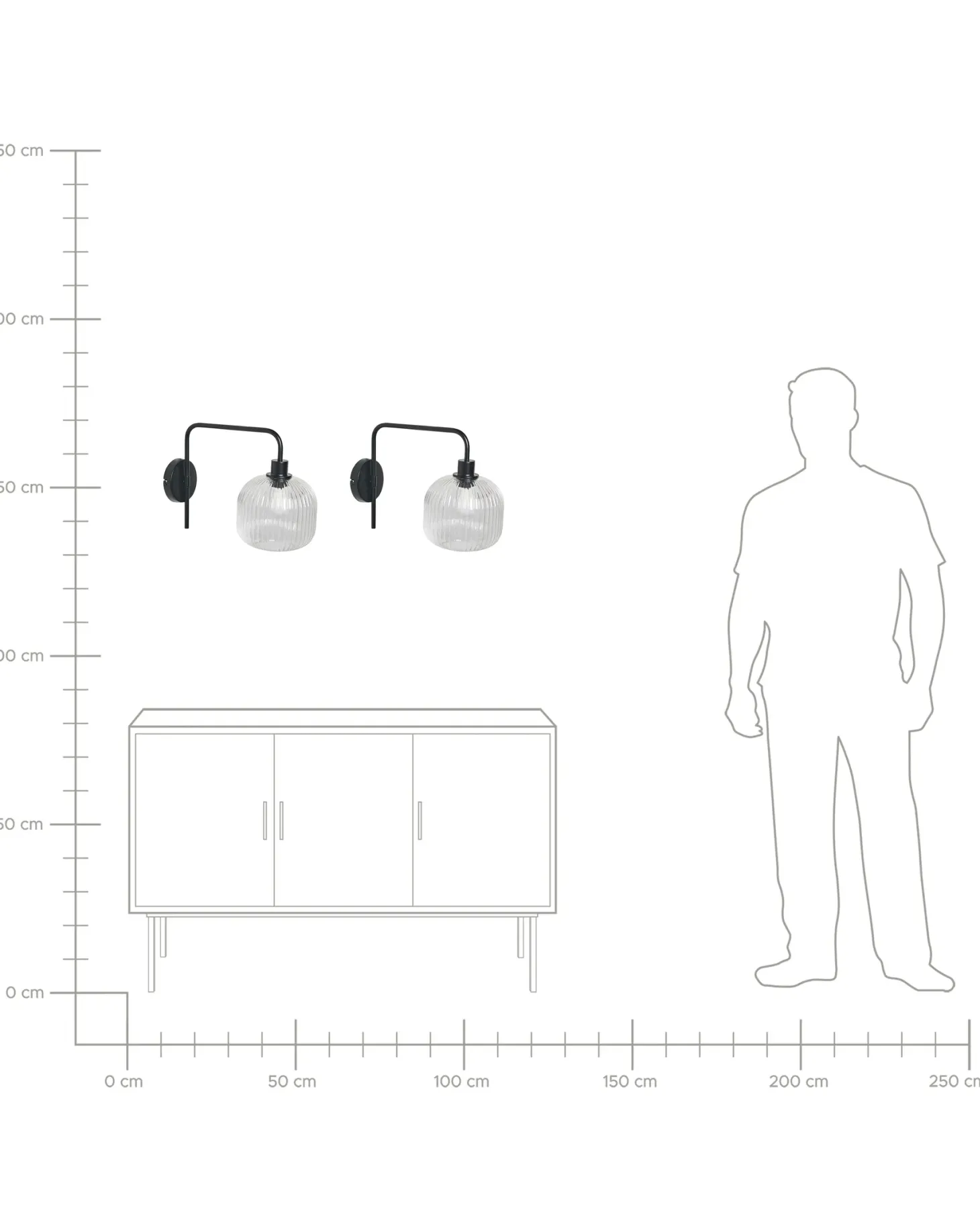 Zestaw 2 lamp ściennych COMAPALA Czarny Metal