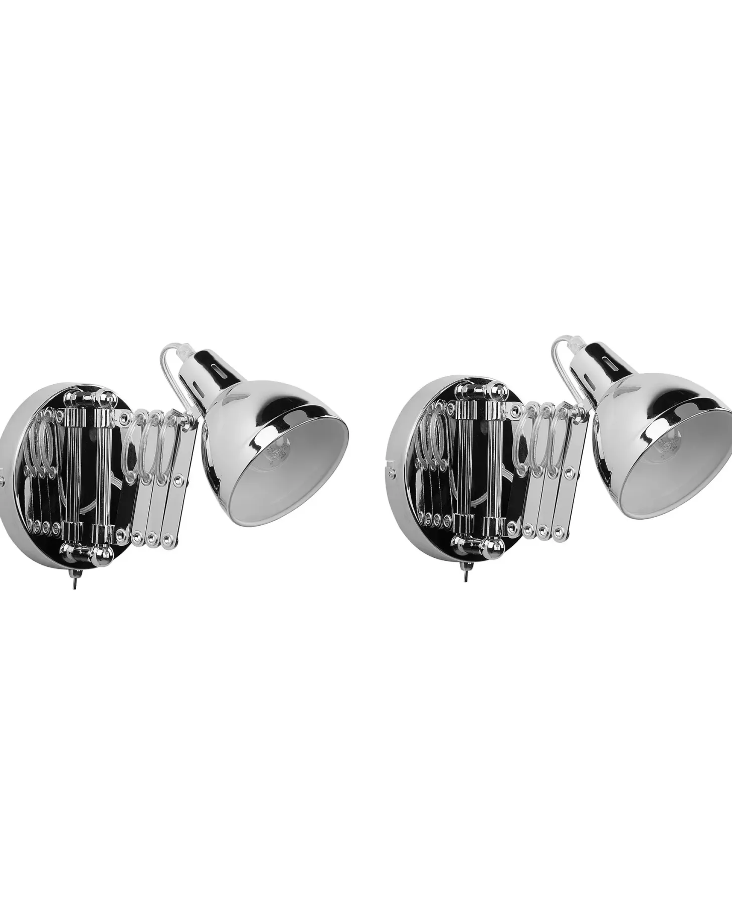 Zestaw 2 lamp ściennych HARRINGTON Srebrny Metal Regulowana
