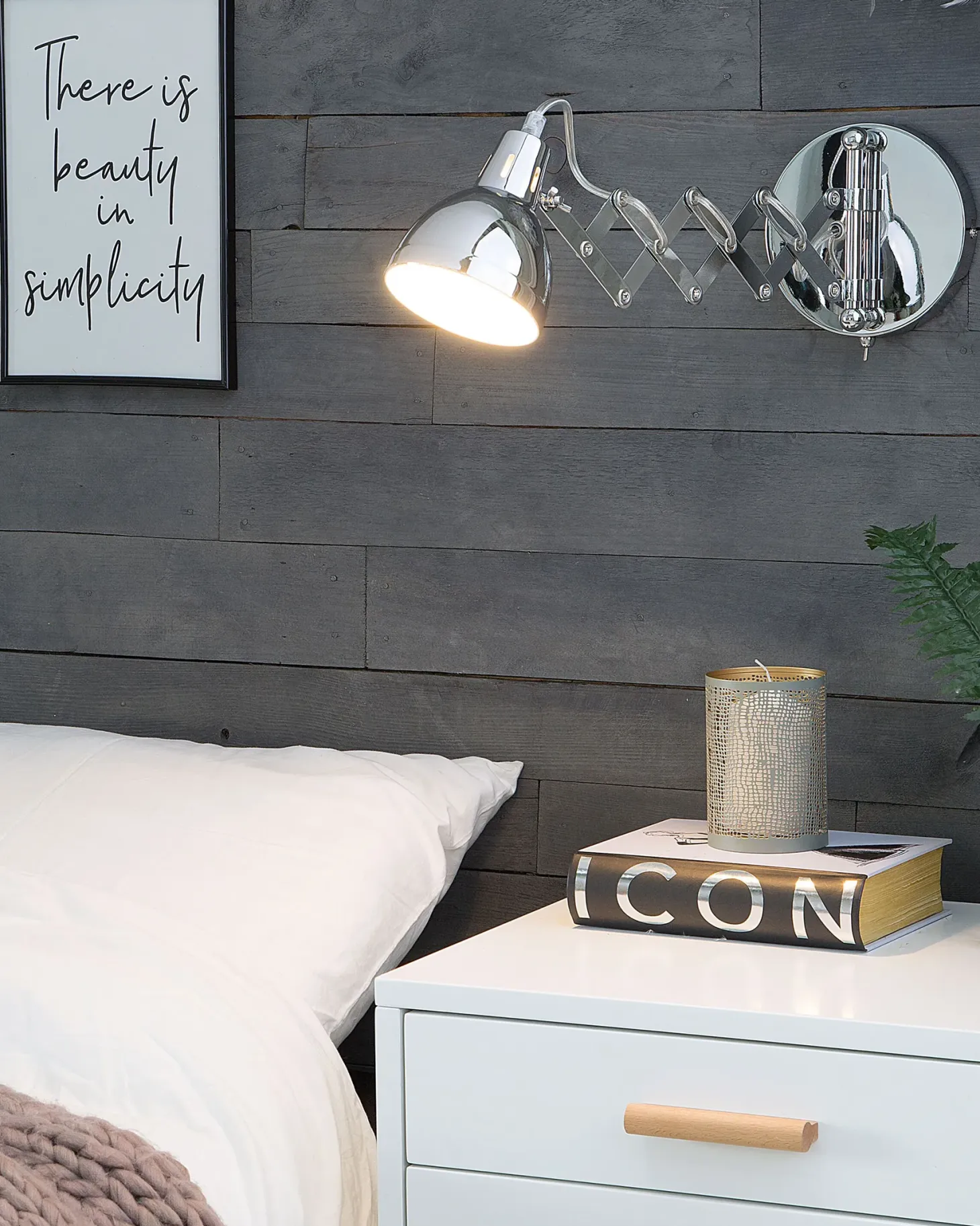 Zestaw 2 lamp ściennych HARRINGTON Srebrny Metal Regulowana