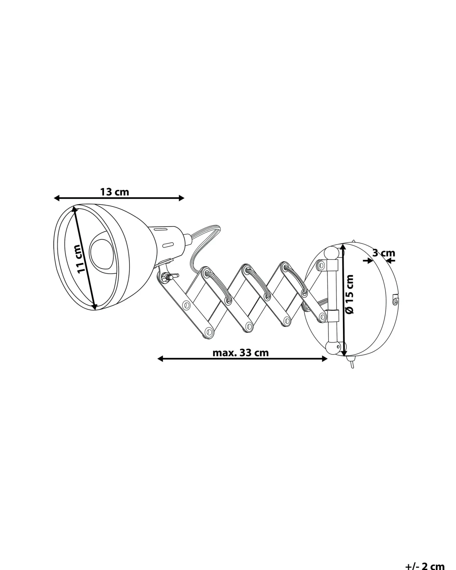 Zestaw 2 lamp ściennych HARRINGTON Srebrny Metal Regulowana