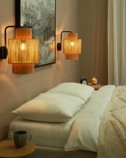 Zestaw 2 lamp ściennych JAMMA Naturalny Papierowa plecionka