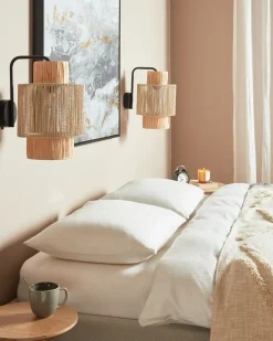 Zestaw 2 lamp ściennych JAMMA Naturalny Papierowa plecionka