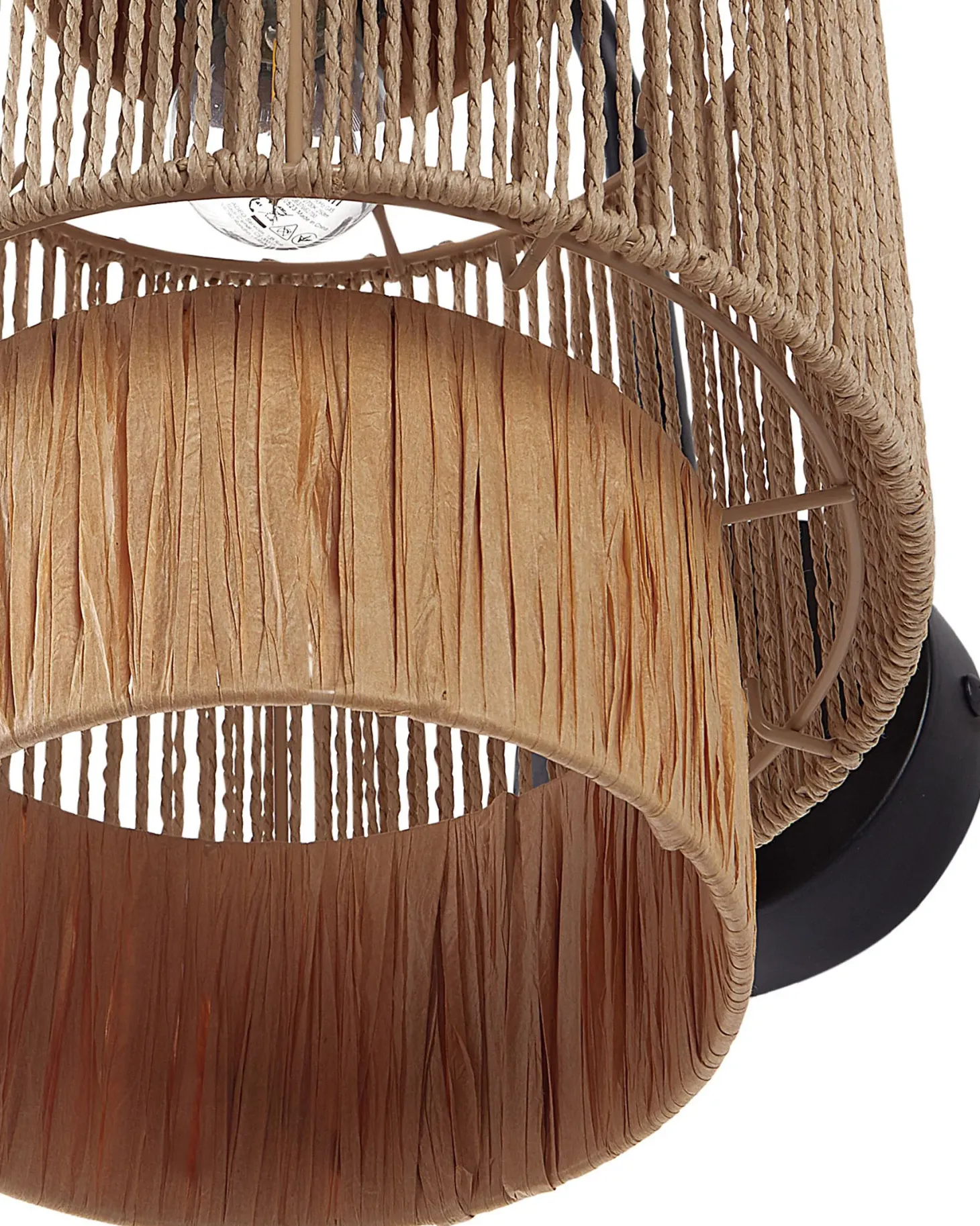 Zestaw 2 lamp ściennych JAMMA Naturalny Papierowa plecionka