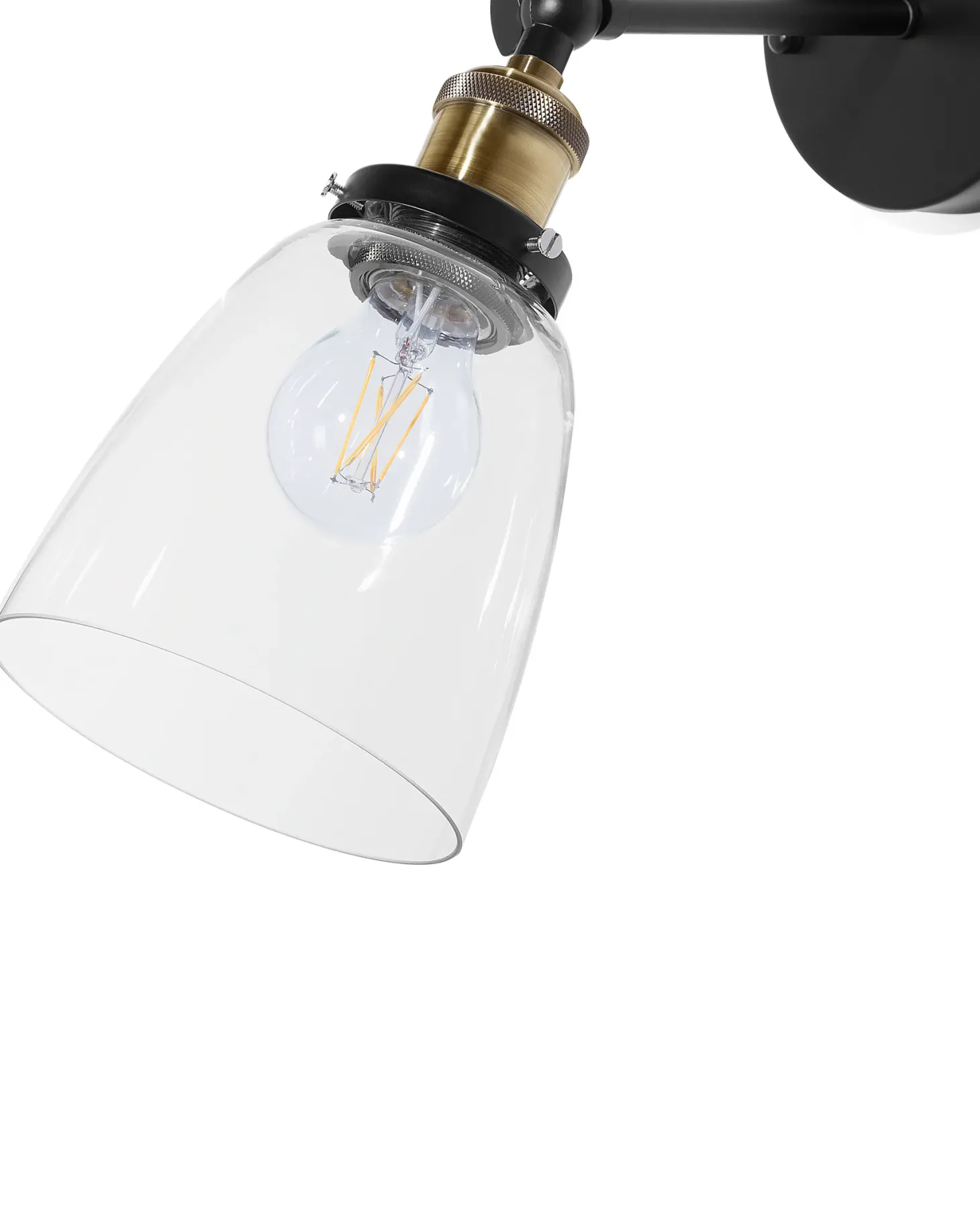 Zestaw 2 lamp ściennych LOVAT Przezroczysty Czarny Metal Regulowana