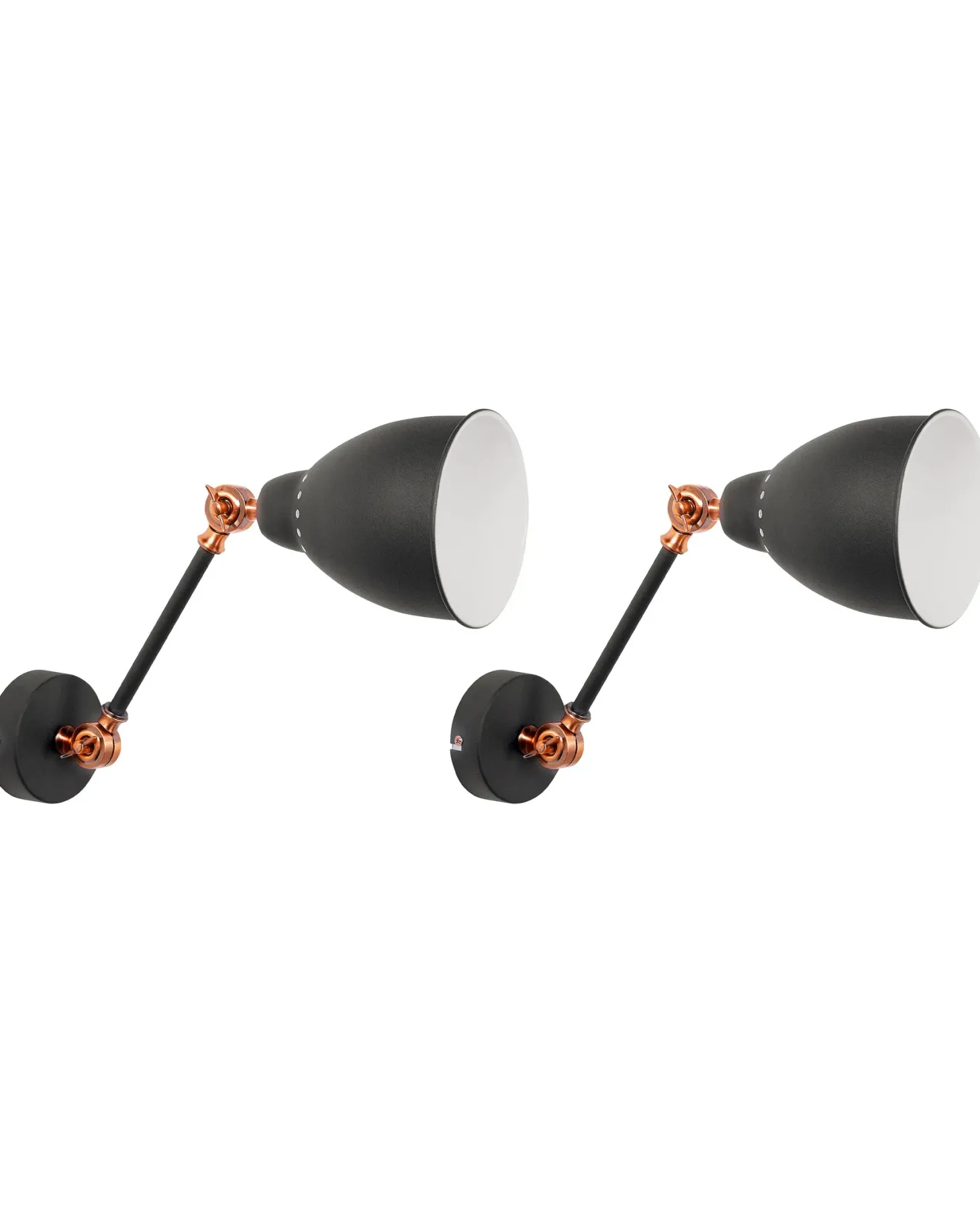 Zestaw 2 lamp ściennych MISSISSIPPI Grafitowy Metal Regulowana