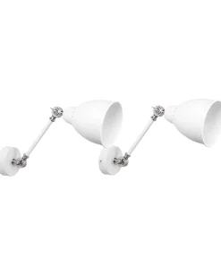 Zestaw 2 lamp ściennych MISSISSIPPI Biały Metal Regulowana