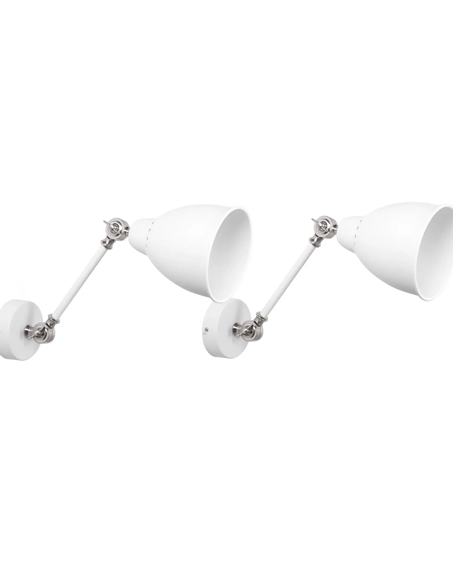Zestaw 2 lamp ściennych MISSISSIPPI Biały Metal Regulowana