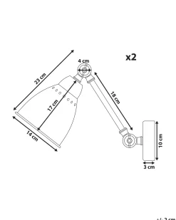 Zestaw 2 lamp ściennych MISSISSIPPI Biały Metal Regulowana