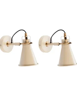 Zestaw 2 lamp ściennych MOYOLA Beżowy Metal Regulowana