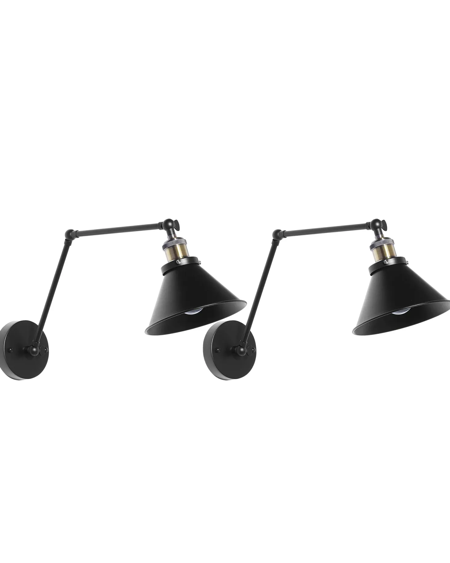 Zestaw 2 lamp ściennych NARVA Czarny Metal Regulowana