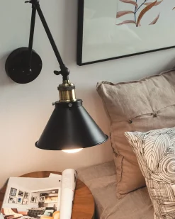Zestaw 2 lamp ściennych NARVA Czarny Metal Regulowana
