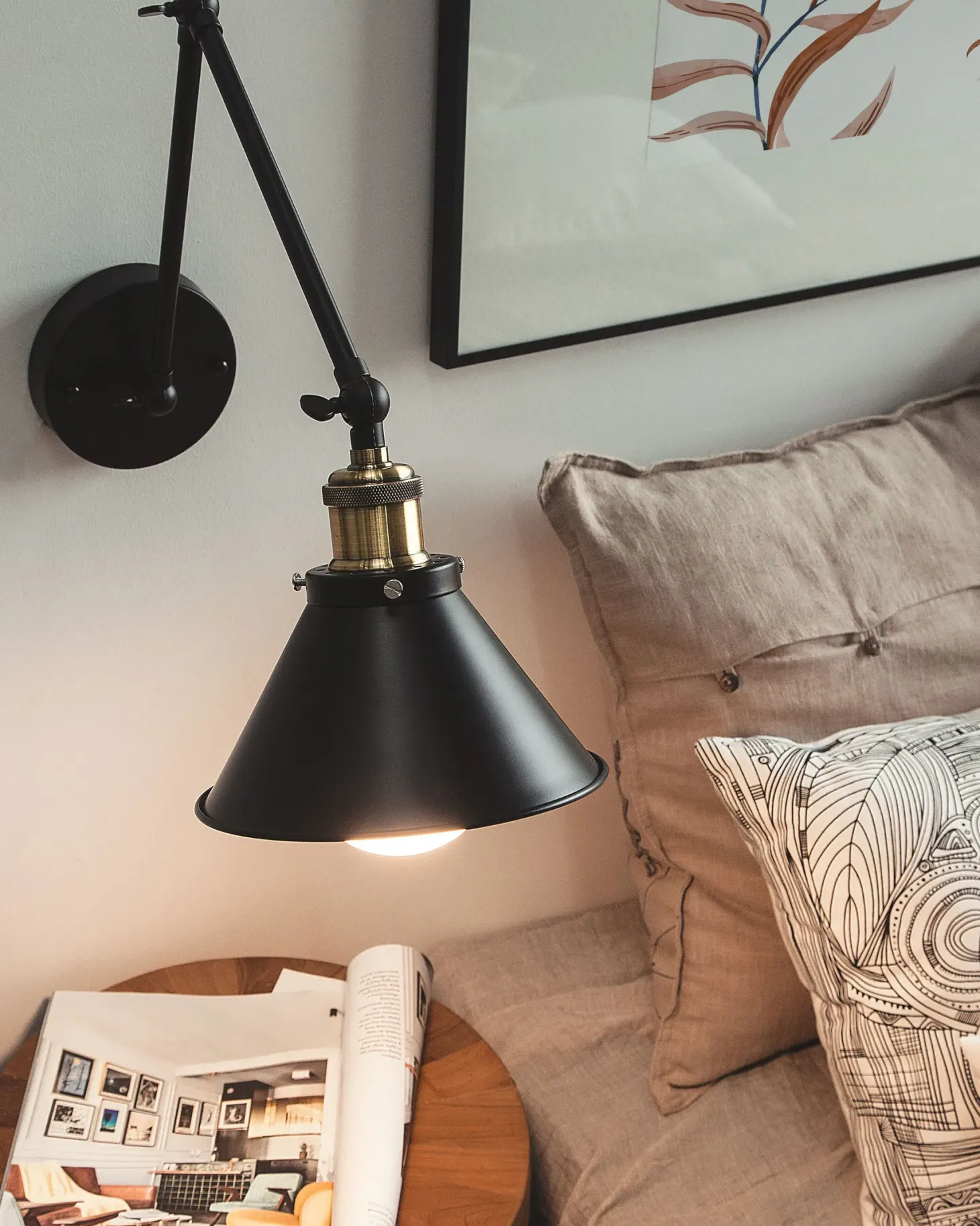 Zestaw 2 lamp ściennych NARVA Czarny Metal Regulowana