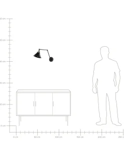 Zestaw 2 lamp ściennych NARVA Czarny Metal Regulowana