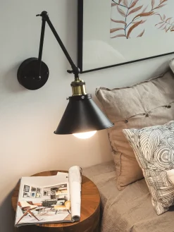 Zestaw 2 lamp ściennych NARVA Czarny Metal Regulowana