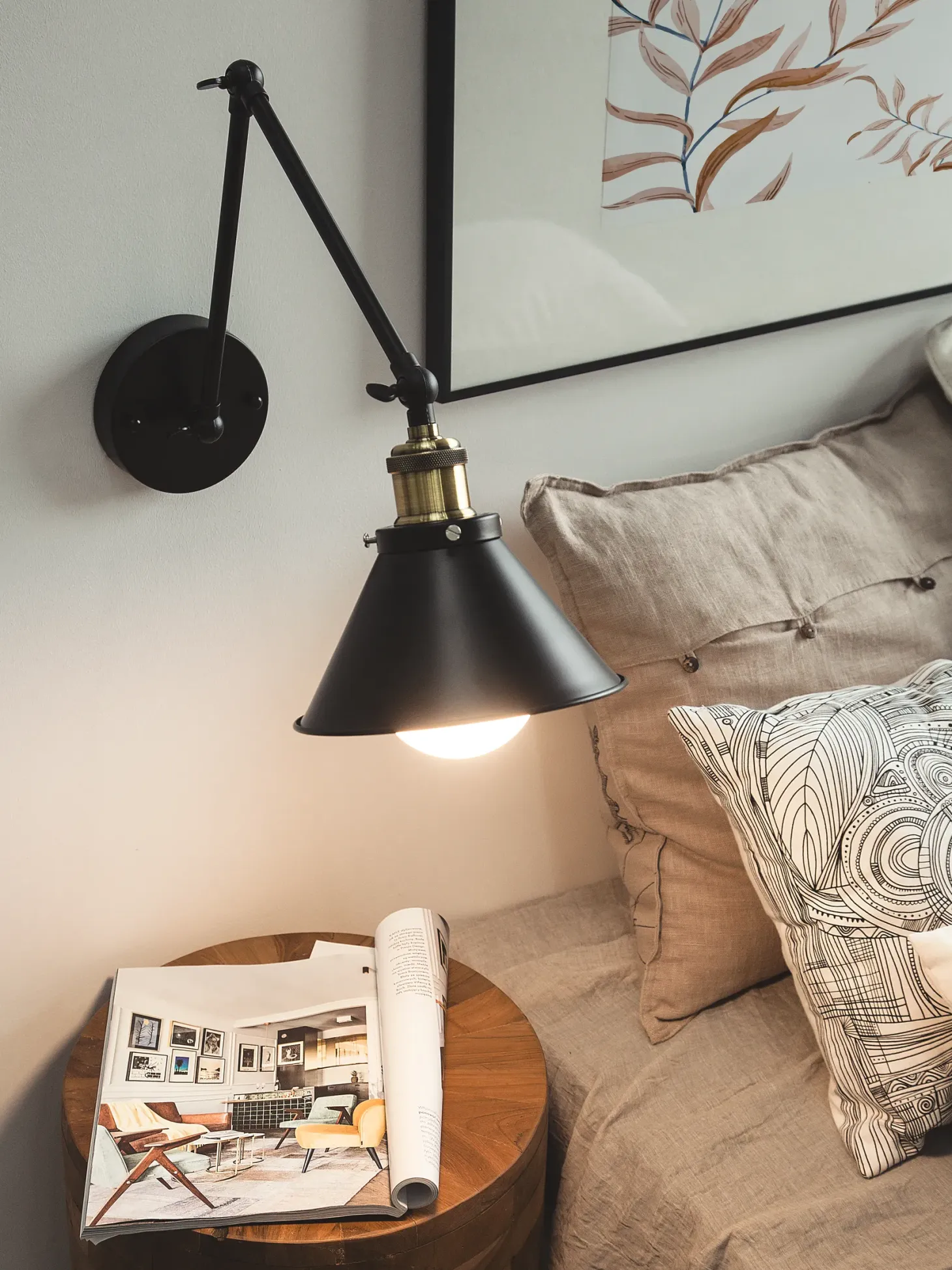 Zestaw 2 lamp ściennych NARVA Czarny Metal Regulowana
