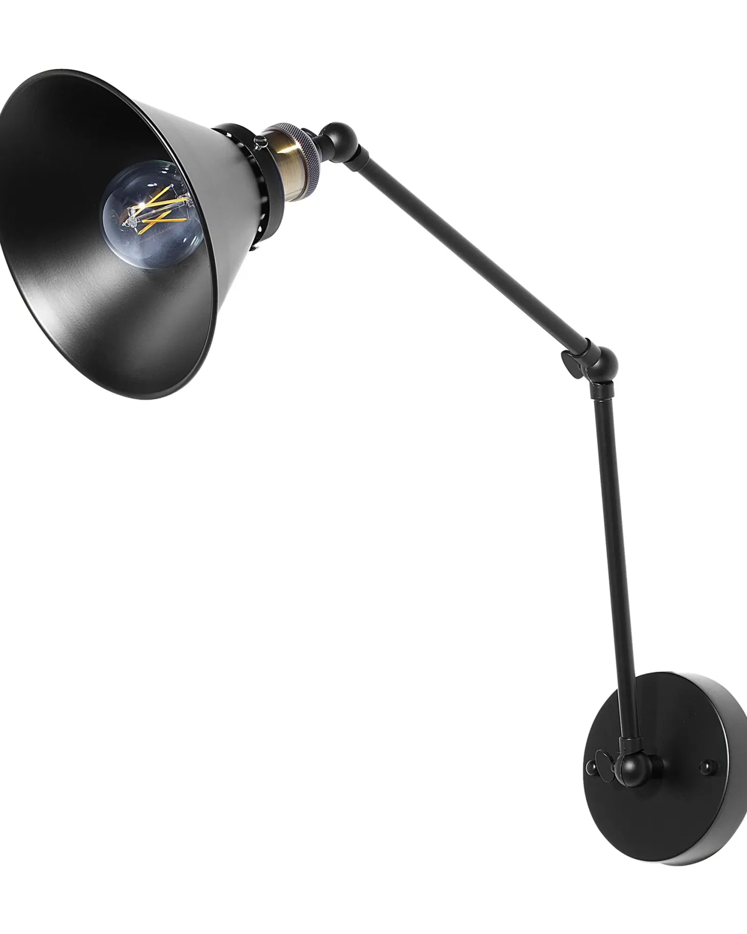 Zestaw 2 lamp ściennych NARVA Czarny Metal Regulowana
