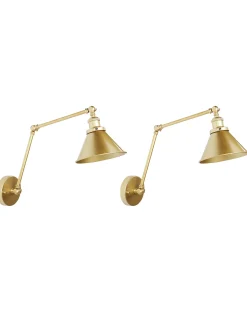 Zestaw 2 lamp ściennych NARVA Złoty Metal Regulowana