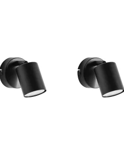 Zestaw 2 lamp ściennych NYANDO Czarny Metal