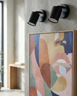 Zestaw 2 lamp ściennych NYANDO Czarny Metal