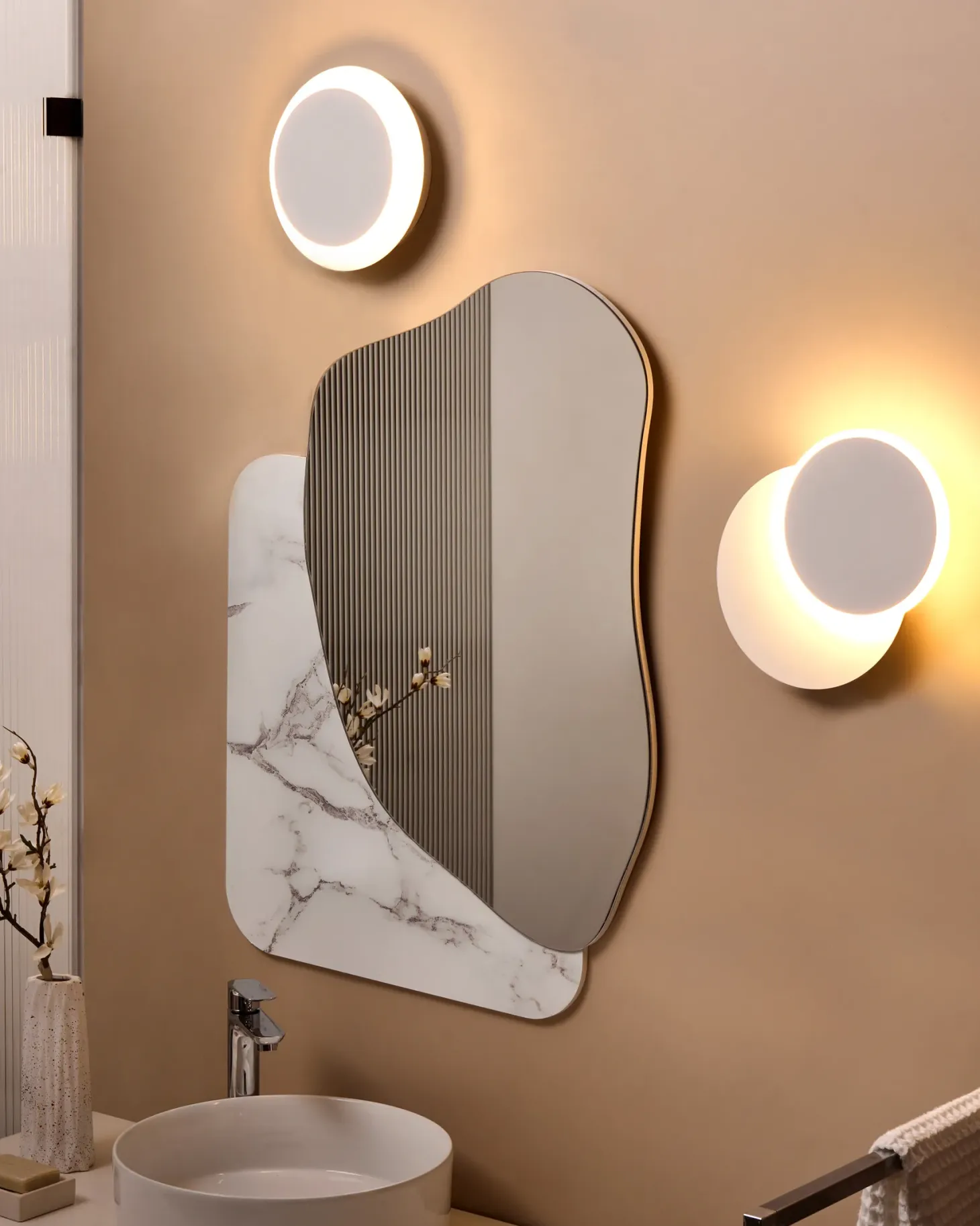 Zestaw 2 lamp ściennych SEMNON Biały Metal LED