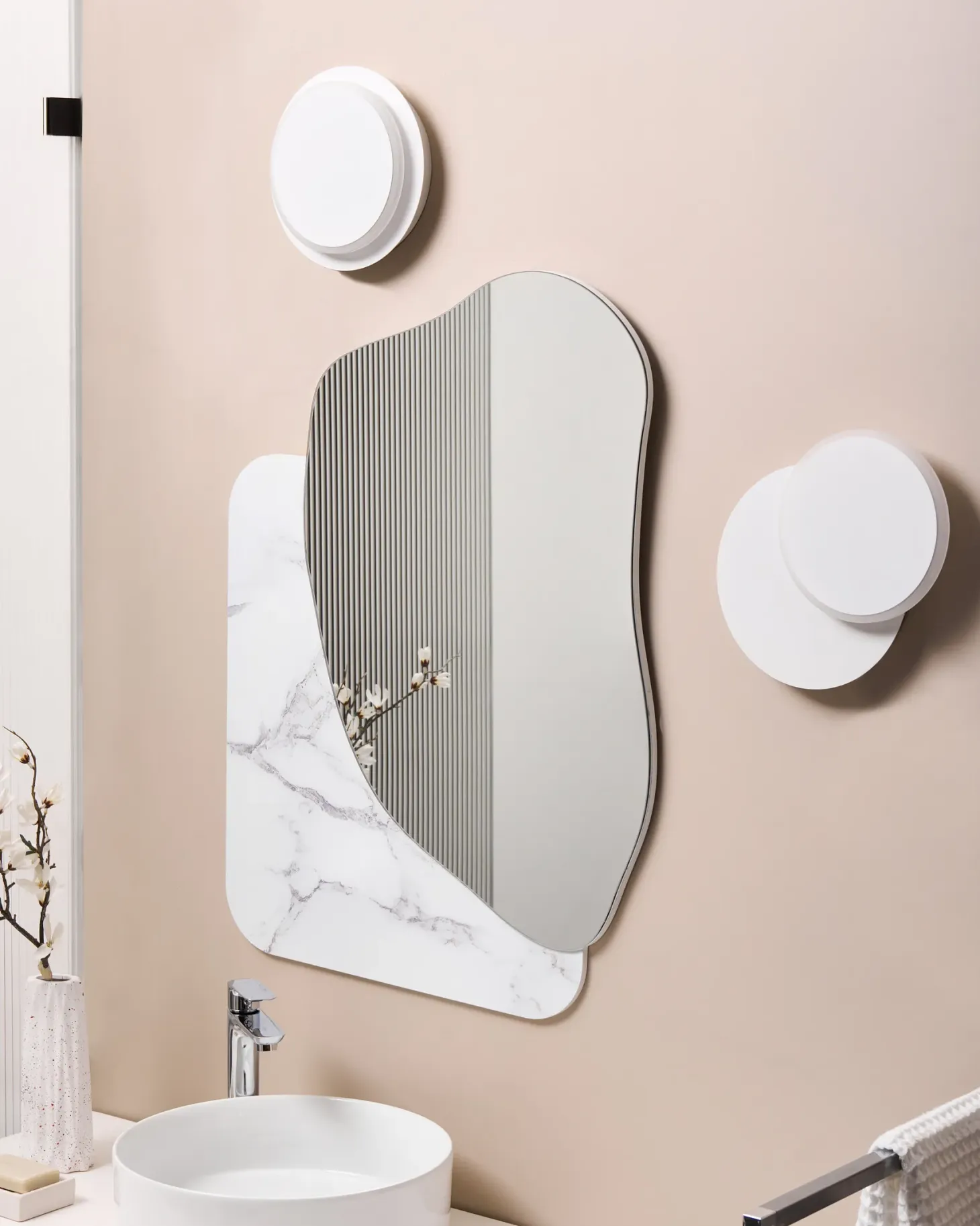 Zestaw 2 lamp ściennych SEMNON Biały Metal LED