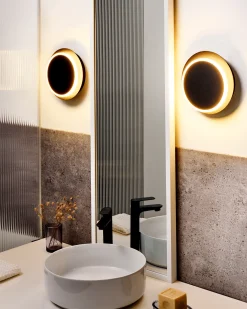 Zestaw 2 lamp ściennych SEMNON Czarny Metal LED