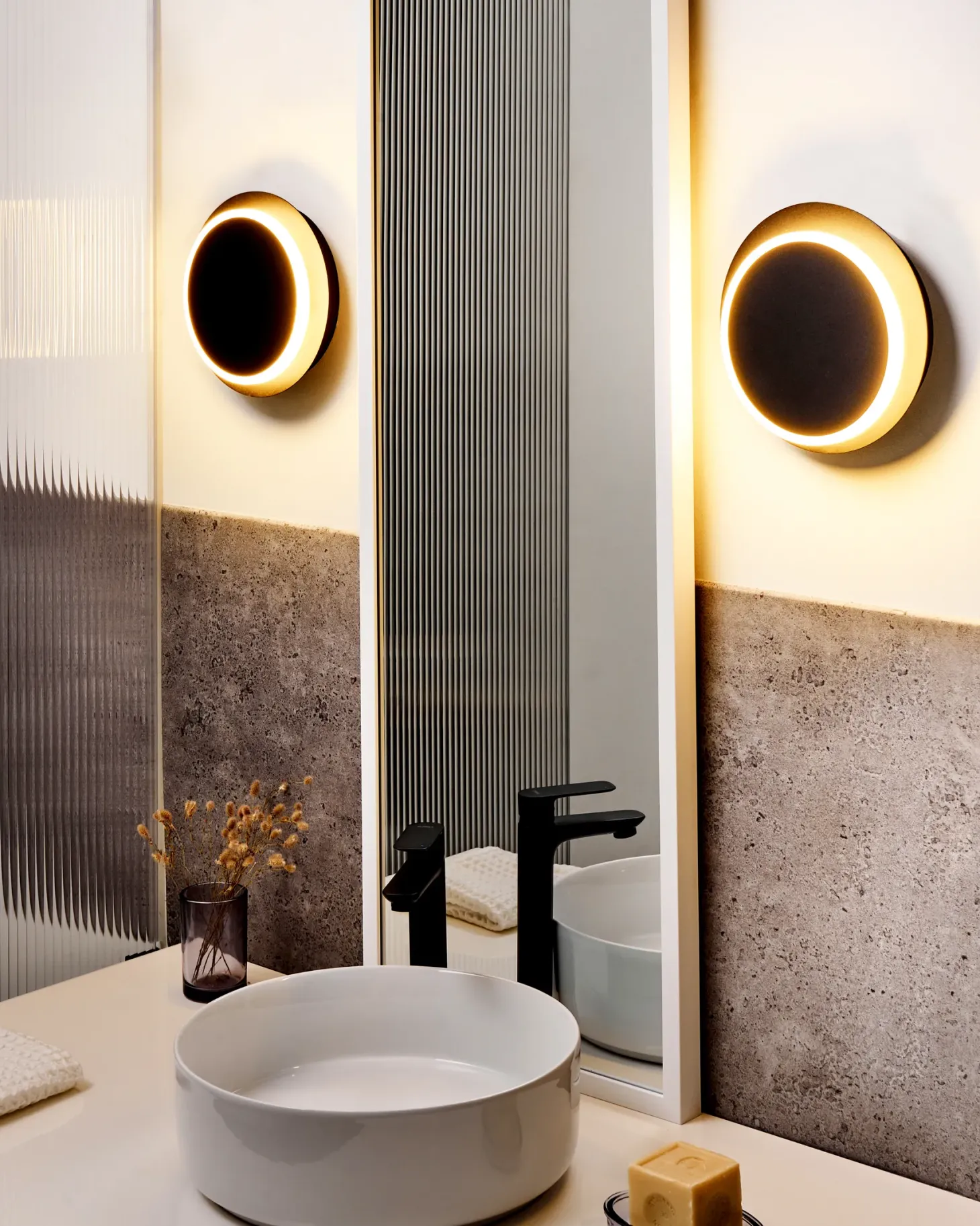 Zestaw 2 lamp ściennych SEMNON Czarny Metal LED