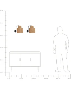 Zestaw 2 lamp ściennych SHINFA Naturalny Plecionka