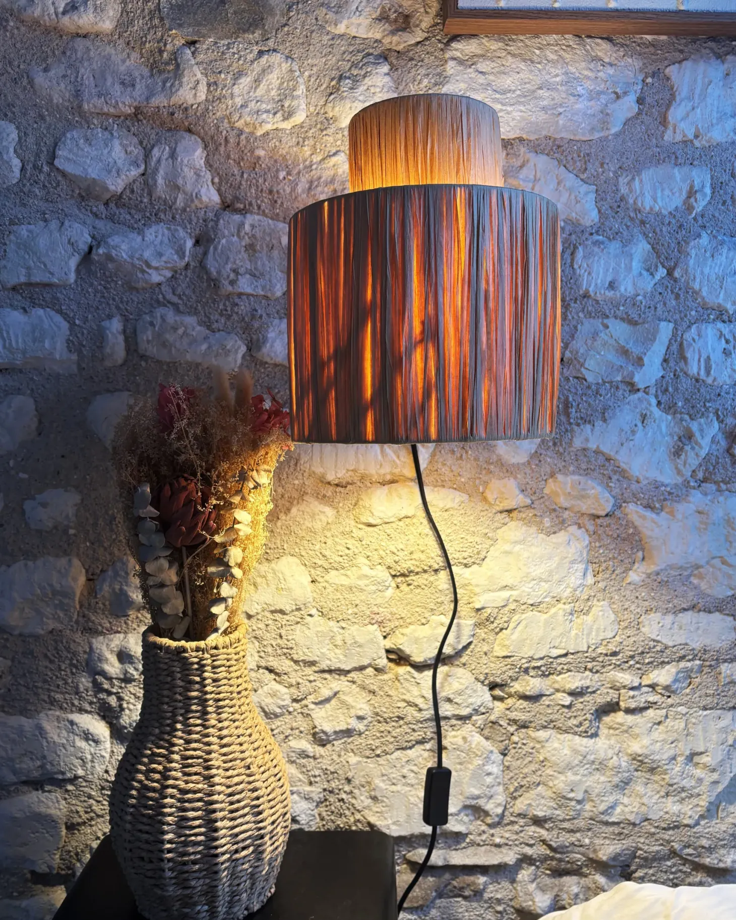 Zestaw 2 lamp ściennych SHINFA Naturalny Plecionka