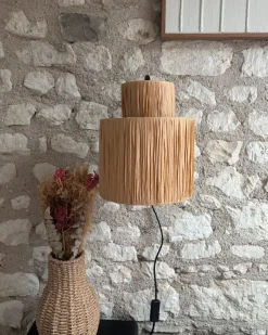 Zestaw 2 lamp ściennych SHINFA Naturalny Plecionka