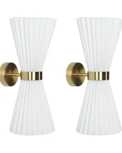 Zestaw 2 lamp ściennych TELANG Biały Bawełna