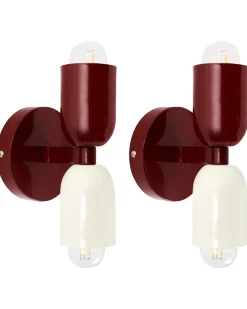 Zestaw 2 lamp ściennych TOPI Czerwony Metal