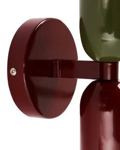 Zestaw 2 lamp ściennych TOPI Czerwony/ zielony Metal