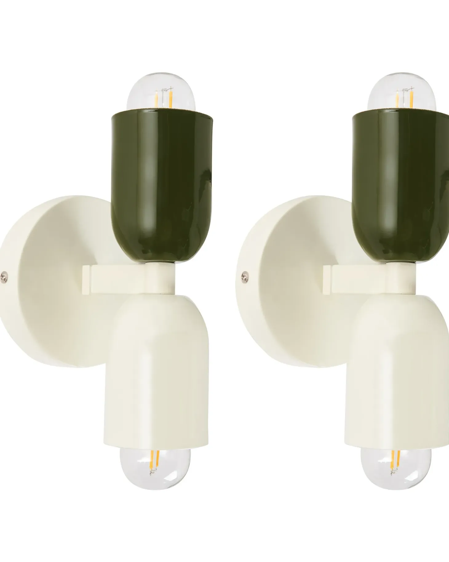 Zestaw 2 lamp ściennych TOPI Złamana biel Metal