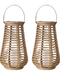 Zestaw 2 lampionów solarnych GWAYI 34 cm Naturalny