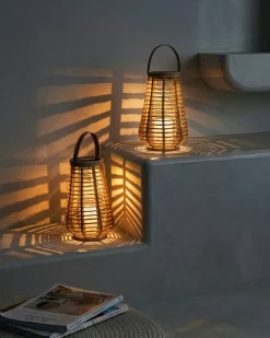Zestaw 2 lampionów solarnych GWAYI 34 cm Naturalny