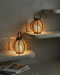 Zestaw 2 lampionów solarnych SEBU 30 cm Naturalny